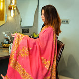 GULABO - Kashmiri Pink Saree with Aari Work