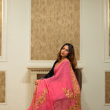 GULABO - Kashmiri Pink Saree with Aari Work