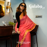 GULABO - Kashmiri Pink Saree with Aari Work