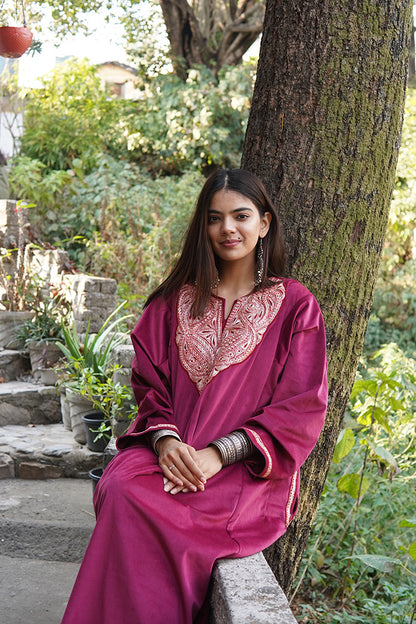 Magenta Velvet Phiran- 'Naaz By Toosh'