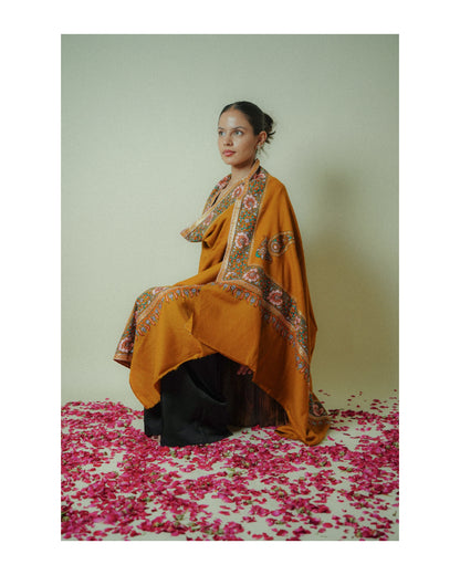 PURE PASHMINA SHAWL - BORDER EMBROIDERY