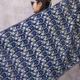 Kashmiri Blue Stole With Embroidery