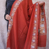 Kashmiri Ginger Stole With Embroidery