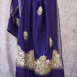 Kashmiri Violet Stole With Embroidery